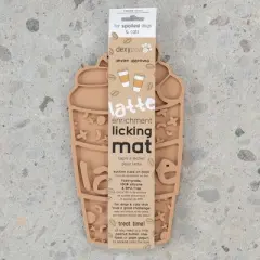 Dexypaws Enrichment Lick Mat: Pup-accino - Grooved Silicone