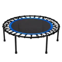 JOMEED 40 Inch Silent Mini Fitness Trampoline Bungee Rebounder Trainer for Efficient At Home Strength Training, Muscle Building, and Cardio, Blue