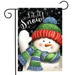 Briarwood Lane Garden Flag 12x18 For Outdoor Snow Time Snowman Winter For Winter Garden Flag Flags For Outside