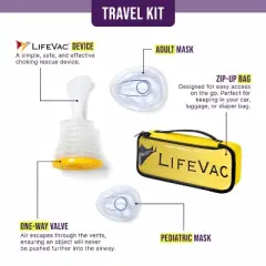 LifeVac Blue Travel Kit 2 Pack - Portable Suction Rescue Device, First Aid Kit for Kids and Adults, Portable Airway Suction for Children and Adults