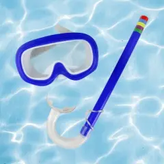 Pool Central Age 3-8 - Blue Mask and Snorkel Swimming Set for Children