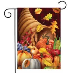 Fall Bounty Cornucopia Garden Flag Thanksgiving Autumn 12.5"x18" Briarwood Lane