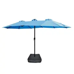 NicBex 15x9 FT Large Double-Sided Rectangular Outdoor Patio Umbrella,Patio Market Umbrella with Base for Garden,Pool and Backyard