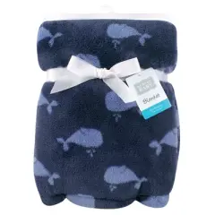Hudson Baby Infant Boy Super Plush Blanket, Whales, One Size