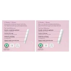 Rael Organic Cotton Regular & Super BFA-Free Applicator Compact Tampons Duopack - 36ct