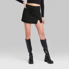 Women's High-Rise Bodycon Mini Skort - Wild Fable&trade; Black