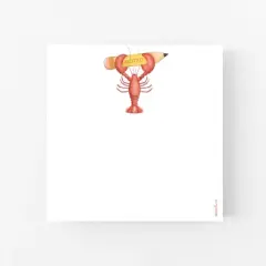 Noted Lobstah Lobster 6" x 6" Square Notepad by Ramus & Co (100 Heavyweight Tear-Off Sheets)