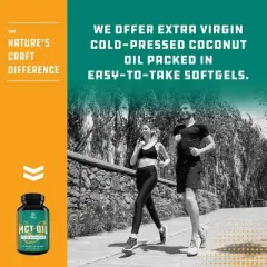 C8 Mct Coconut Oil Softgels, Capric Triglycerides Supplement for Body Sculpting, Enhanced Energy, Stamina & Weight Loss, Nature's Craft, 120ct