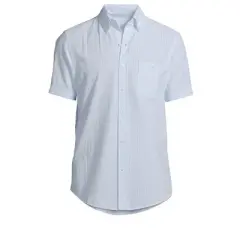 Lands' End Men's Traditional Fit Short Sleeve Seersucker Shirt
