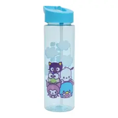 Hello Kitty And Friends Group Shot 2-Pack Transparent Blue 24 Oz Single Wall Plastic Water Bottles