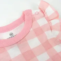 Honest Baby 2pk Ruffle Strawberry Patch Bodysuit Dress - Pink