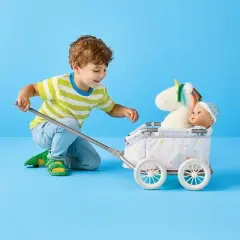 Doll Wagon for 14" - 16" Dolls - Gigglescape&trade;: Baby Doll Accessory, 100% Recycled Material, Includes Stroller