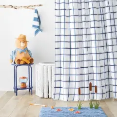 Plaid Kids' Shower Curtain Blue - Pillowfort&trade;