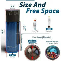 4ALLFAMILY Voyager Large & X-Large Auto Shut Off Insulin Cooler, Blue or Red, TSA Approved Biogel & USB Fridge Temp 36-46&deg;F