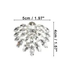 Unique Bargains Women's Rhinestone Shoe Buckle 1.97"x1.57" Silver Tone 2 Pcs