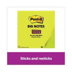 Post-it Notes Super Sticky Big Notes, Unruled, 11 x 11, Green, 30 Sheets