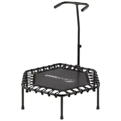 Upper Bounce 40" & 50" Mini Trampoline with Adjustable T-Shaped Handrail - Hexagonal Rebounder Fitness Trampoline for Kids & Adults