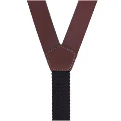 Nocona Belt Co Men's Leather Buckle Suspenders with Concho Details