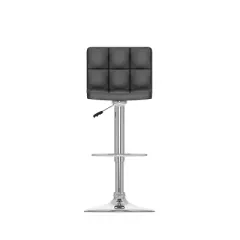 Set of 2 Adjustable Low Back Tufted Barstool Black - CorLiving
