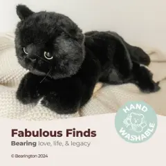 Bearington Jinx Cat 15 Inch Black Cat Plush - Black Cat Stuffed Animal - Realistic Cat Stuffed Animal, For Ages 3-14