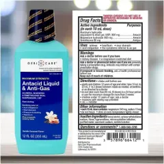 Gericare Antacid & Anti-Gas Liquid Max Strength Vanilla Caramel 12 Oz