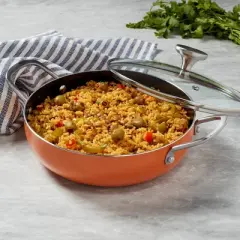 Infuse 3qt Nonstick Aluminum Caldero Orange: 3 Quart Pot, Stock Cookware, Hand Wash, Gas & Electric Compatible