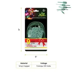 GoGreen Power (GG-24509GN) 18/2 SPT-2 Gauge 9-Outlet Extension Cord with Safety Fuse Male Plug, Green, 9 ft