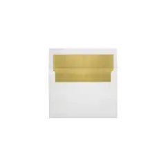 LUX A8 Foil Lined Invitation Envelopes (5 1/2 x 8 1/8) 250/Box White w/Gold LUX Lining