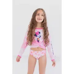 Mickey Mouse & Friends Minnie Mouse Girls Rash Guard and Bikini Bottom  Little Kid to Big Kid