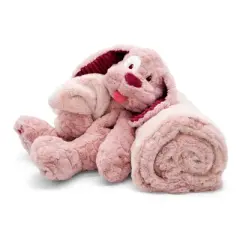 Plushible Blankie Bestie 2-in-1 Plush and Blanket Pinki Doodle Dog