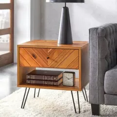 Alexandria 1 Drawer End Table Oak - Lifestorey