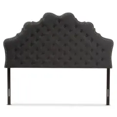 Hilda Modern and Contemporary Fabric Headboard Dark Gray - Baxton Studio