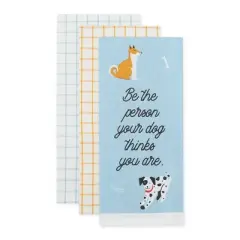 Design Imports  Pet Lovers Everyday Cotton Dishtowel Set/3, Dog Person