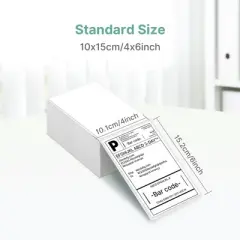 FLEXYVA Genuine 4x6 Direct Thermal Shipping Label (Pack of 500 Fan-Fold Labels), for FLEXYVA PL70E Shipping Label Printer, Commercial Grade