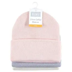 Hudson Baby Family Knit Cuffed Beanie 3pk, Lavender
