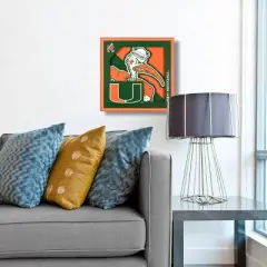 NCAA Miami Hurricanes 3D Logo Series Wall Art - 12"x12"
