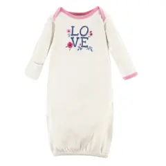 Touched by Nature Baby Girl Organic Cotton Gowns, Garden Floral, 0-6 Months