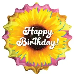 LoonBalloon 28 Inch Sunflower Birthday Balloon with 4 latex balloon- Festive & Bright