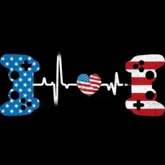 Men's Design By Humans July 4th Flag Heartbeat Video Gamer By Ujangkasep Tank Top