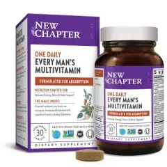 New Chapter Men's One Daily with Immune, Stress, Heart + Energy Support Tablets - 30ct