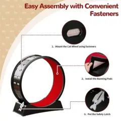 Sandinrayli Cat Treadmill Wheels for Indoor Cats, Black