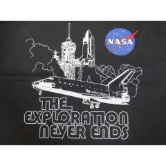 NASA The Exploration Never Ends Black T-shirt Toddler Boy to Youth Boy
