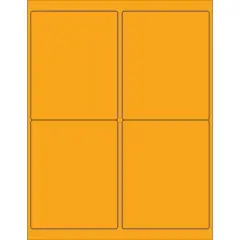 Tape Logic Rectangle Laser Labels 4" x 5" Fluorescent Orange 400/Case (LL181OR)