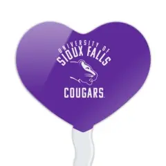 University of Sioux Falls Cougars Logo Heart Love Cupcake Picks Toppers Decoration Set of 6
