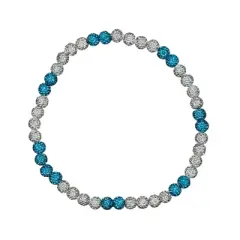 Woke Up RAD Bling Bead Necklace 18" - Blue/White