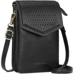 FATMOON Small Crossbody Bags for Women Cell Phone Purse Leather Triple Compartment Handbags Wallet Purses with Card Slots