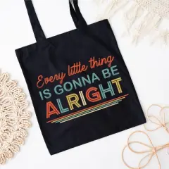 City Creek Prints Every Little Thing Colorful Canvas Tote Bag - 15x16 - Black