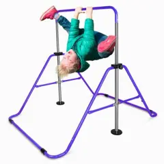 Gulches Purple Multi-Functional Adjustable Height Children's Horizontal Gymnastic Bar With Bear Rings