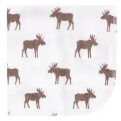 Hudson Baby Infant Boy Rayon from Bamboo Washcloth Bundle, Moose, One Size