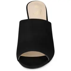 Perphy Slip on Chunky Heels Mules Slide Sandals for Women